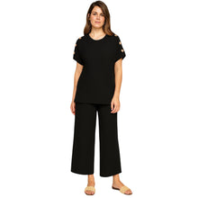 Load image into Gallery viewer, Short Sleeve Gold Button Loungewear
