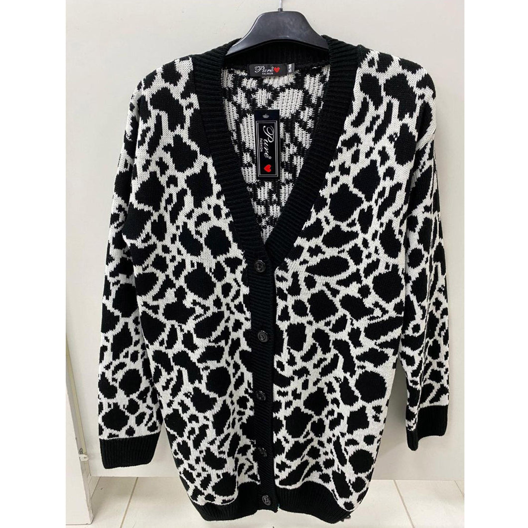 Leopard Print Knitted Cardigan