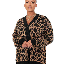 Load image into Gallery viewer, Leopard Print Knitted Cardigan
