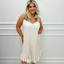 Load image into Gallery viewer, Cami Pleated Sleeveless Frill Swing Flared Long Shirt
