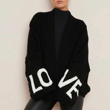 Load image into Gallery viewer, LOVE Print Knitted Balloon Sleeve Cardigan
