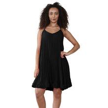 Load image into Gallery viewer, Italian Pleated V Neck Cami Swing Dress
