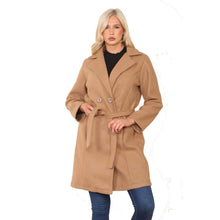 Load image into Gallery viewer, Italian Long Sleeves Belted Button Coat
