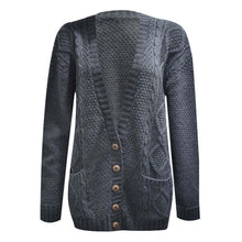 Load image into Gallery viewer, Cable Knit V-Neck Grandad Cardigan
