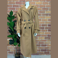 Load image into Gallery viewer, Long Belted Button Long Sleeve Coat
