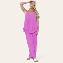 Load image into Gallery viewer, Cami Pleated Top &amp; Trouser Set
