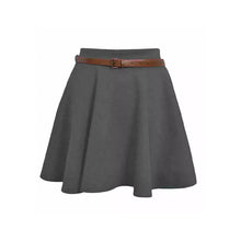 Load image into Gallery viewer, Belted Flared Mini Swing Skirt
