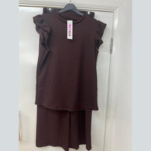 Load image into Gallery viewer, 2PCS Pop Corn Frill Short Sleeve Loungewear
