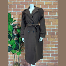 Load image into Gallery viewer, Long Belted Button Long Sleeve Coat
