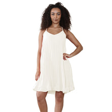 Load image into Gallery viewer, Italian Pleated V Neck Cami Swing Dress
