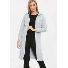 Load image into Gallery viewer, Cable Knitted Hooded Cardigan

