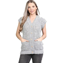 Load image into Gallery viewer, Sleeveless Knitted Grandad Cardigan
