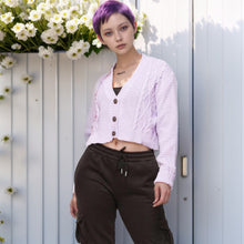 Load image into Gallery viewer, Cable Knitted Cropped Cardigan
