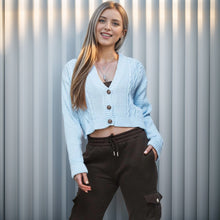 Load image into Gallery viewer, Cable Knitted Cropped Cardigan
