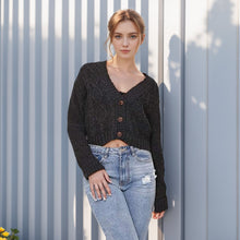 Load image into Gallery viewer, Cable Knitted Cropped Cardigan
