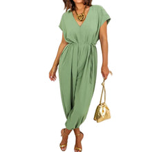 Load image into Gallery viewer, V Neck Wide Leg Jumpsuit
