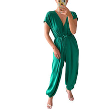 Load image into Gallery viewer, V Neck Wide Leg Jumpsuit
