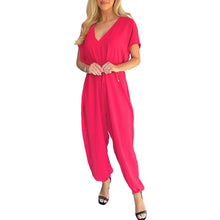 Load image into Gallery viewer, V Neck Wide Leg Jumpsuit
