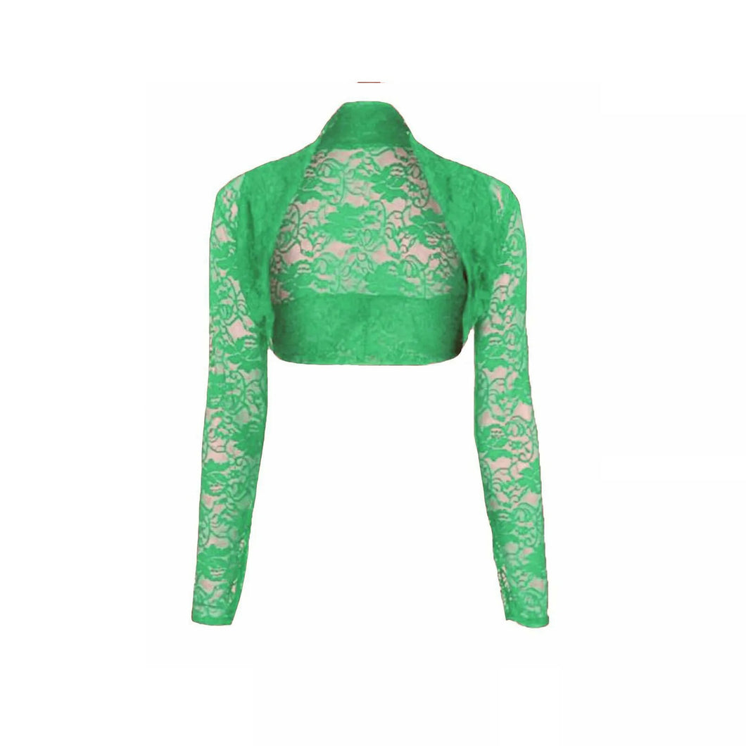 Long Sleeves Lace Cropped Bolero Shrug
