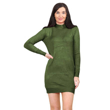 Load image into Gallery viewer, Knitted Bodycon Turtle Neck Mini Dress

