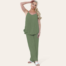 Load image into Gallery viewer, Cami Pleated Top &amp; Trouser Set

