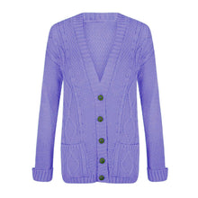 Load image into Gallery viewer, 5 Button Cable Knitted Grandad Cardigan
