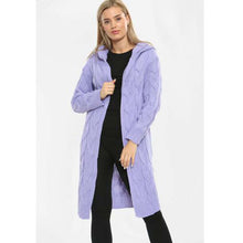 Load image into Gallery viewer, Cable Knitted Hooded Cardigan
