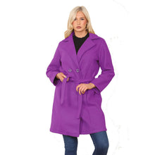 Load image into Gallery viewer, Italian Long Sleeves Belted Button Coat
