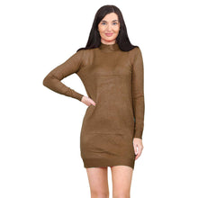 Load image into Gallery viewer, Knitted Bodycon Turtle Neck Mini Dress
