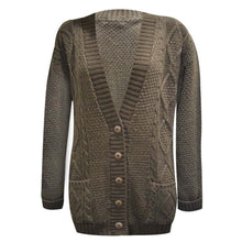Load image into Gallery viewer, Cable Knit V-Neck Grandad Cardigan
