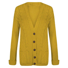 Load image into Gallery viewer, Cable Knit V-Neck Grandad Cardigan
