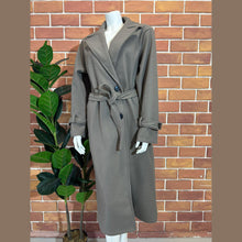 Load image into Gallery viewer, Long Belted Button Long Sleeve Coat
