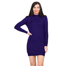 Load image into Gallery viewer, Knitted Bodycon Turtle Neck Mini Dress
