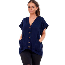 Load image into Gallery viewer, Sleeveless Knitted Grandad Cardigan
