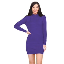 Load image into Gallery viewer, Knitted Bodycon Turtle Neck Mini Dress
