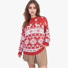 Load image into Gallery viewer, Reindeer Snowflake Family Christmas Jumper Sweater
