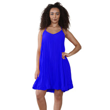 Load image into Gallery viewer, Italian Pleated V Neck Cami Swing Dress
