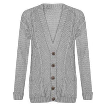Load image into Gallery viewer, 5 Button Cable Knitted Grandad Cardigan
