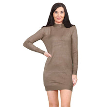 Load image into Gallery viewer, Knitted Bodycon Turtle Neck Mini Dress
