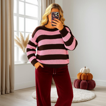 Load image into Gallery viewer, Long Sleeve Knitted Stripe Jumper Sweater
