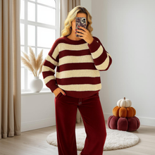 Load image into Gallery viewer, Long Sleeve Knitted Stripe Jumper Sweater
