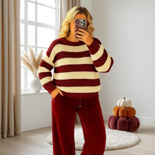 Load image into Gallery viewer, Long Sleeve Knitted Stripe Jumper Sweater
