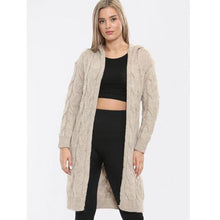 Load image into Gallery viewer, Cable Knitted Hooded Cardigan
