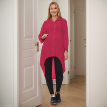 Load image into Gallery viewer, High-Low Oversized Button Long Sleeve Shirt
