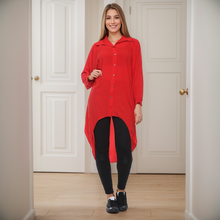 Load image into Gallery viewer, High-Low Oversized Button Long Sleeve Shirt
