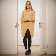 Load image into Gallery viewer, High-Low Oversized Button Long Sleeve Shirt
