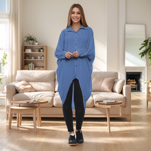 Load image into Gallery viewer, High-Low Oversized Button Long Sleeve Shirt
