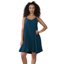 Load image into Gallery viewer, Italian Pleated V Neck Cami Swing Dress
