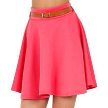 Load image into Gallery viewer, Belted Flared Mini Swing Skirt
