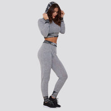Load image into Gallery viewer, Camouflage Hooded Cropped Jogging Suit
